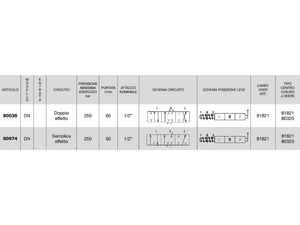 Distributore monoblocco in ghisa 1 leva 1/2 tipo DN predisposto per carry over - 80035