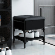 Panca Porta Scarpe-Sgabello-Panca Scarpiera Nera 42x42x45 cm in Legno Multistrato
