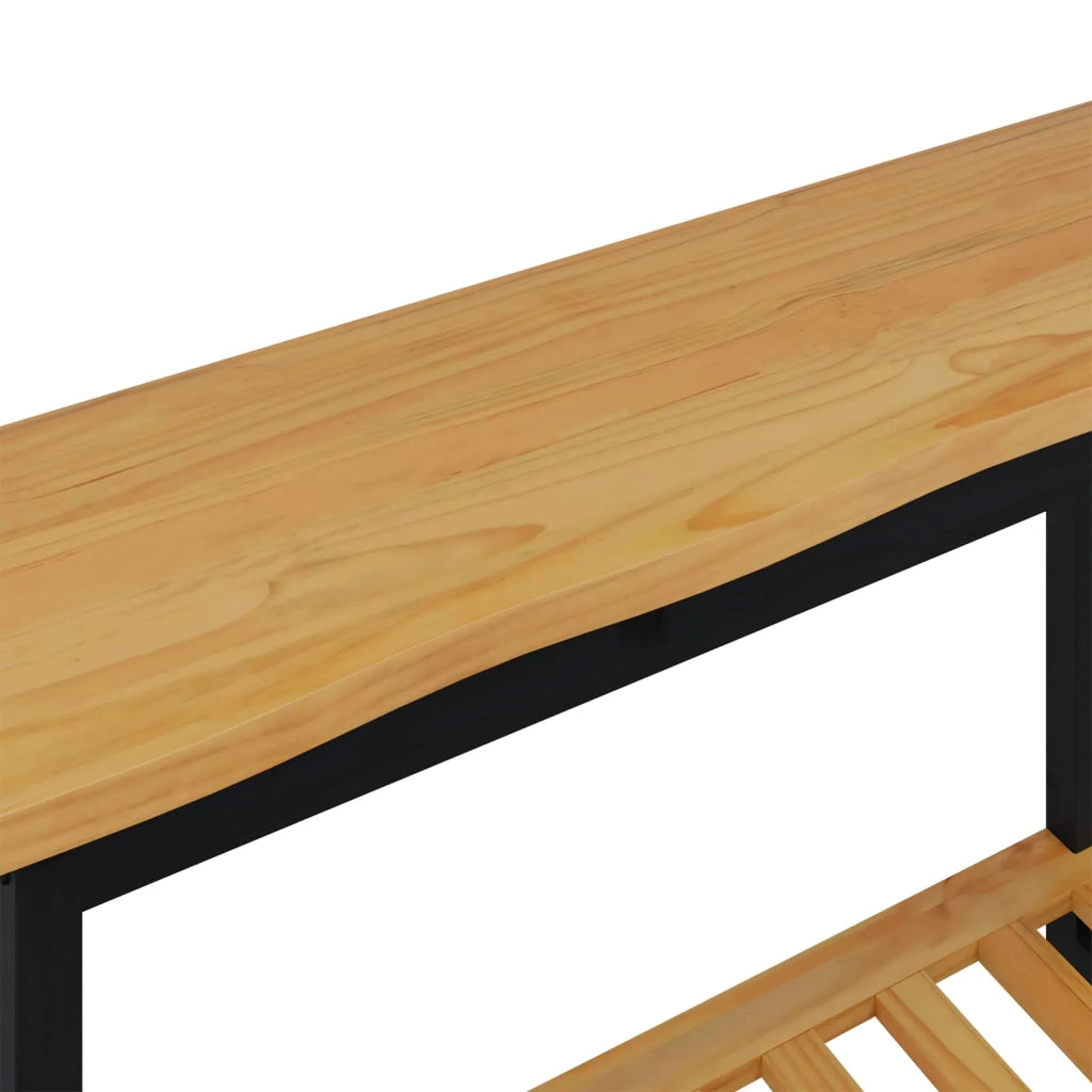 VidaXL Tavolo consolle con lo scaffale EKAI Nero 112 x 35 x 76 cm 42037017