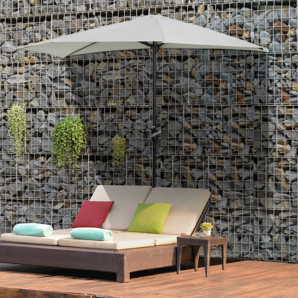 Ombrellone da balcone ¨C zephmum ¨C 5 bracci metallo poliestere crema ? 2.7 m