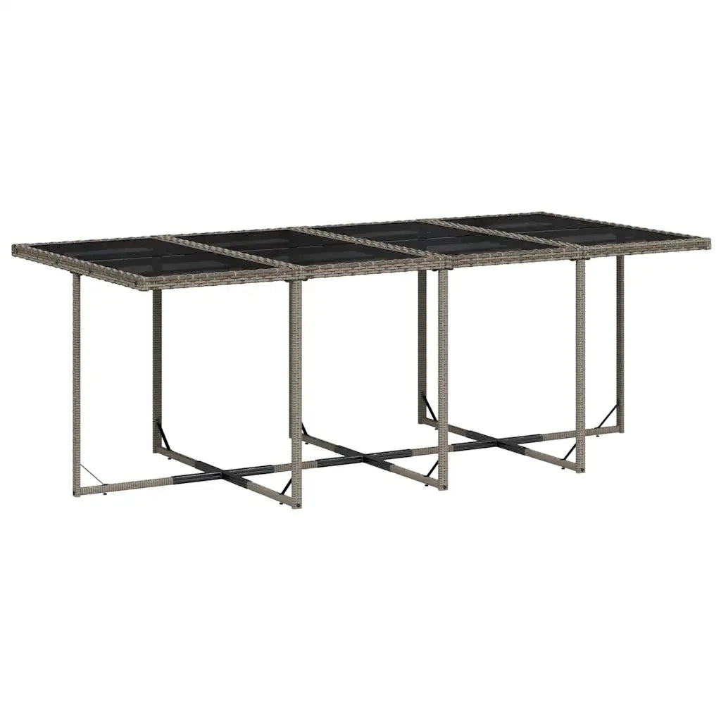 Set da Pranzo da Giardino 13pz con Cuscini Grigio in Polyrattan 3211520