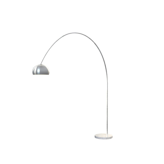 Piantana Contemporanea Turning Marmo Bianco Metallo Cromo 1 Luce E27