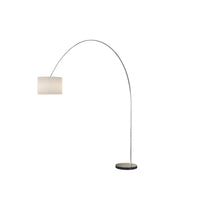 Piantana Contemporanea Turning Marmo Nero Tessuto Bianco 1 Luce E27