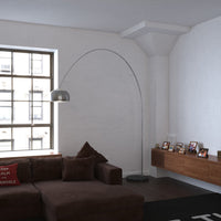 Piantana Contemporanea Turning Marmo Nero Metallo Cromo 1 Luce E27