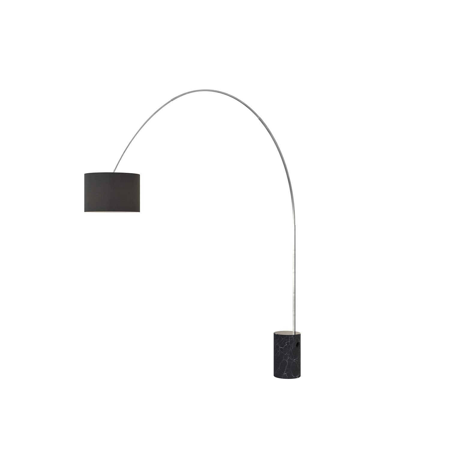 Piantana Contemporanea Turning Marmo Cilindro E Tessuto Nero 1 Luce E27