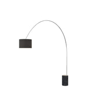 Piantana Contemporanea Turning Marmo Cilindro E Tessuto Nero 1 Luce E27