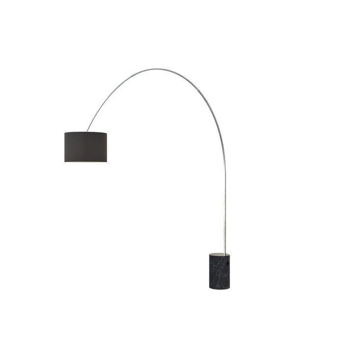 Piantana Contemporanea Turning Marmo Cilindro E Tessuto Nero 1 Luce E27