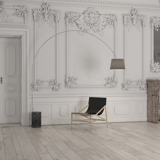 Piantana Contemporanea Turning Marmo Cilindro E Diffusore Nero 1 Luce E27