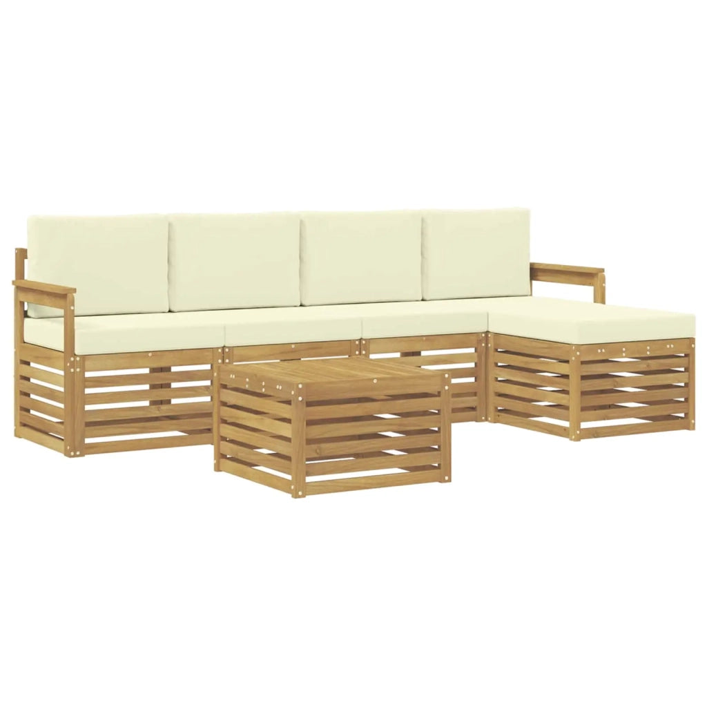 Set di divani da esterno 6 pcs Bianco e Crema 59 x 59 x 37 cm 3391700