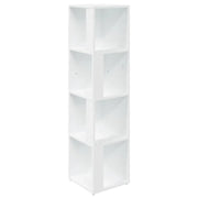 Mobile angolare compatto bianco contenitore 33 x 33 x 132 cm design elegante per soggiorno/camera da letto legno bianco 02_0047972