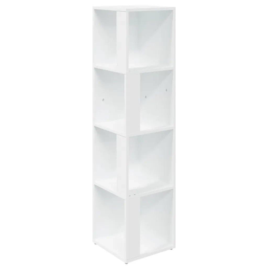 Mobile angolare compatto bianco contenitore 33 x 33 x 132 cm design elegante per soggiorno/camera da letto legno bianco 02_0047972