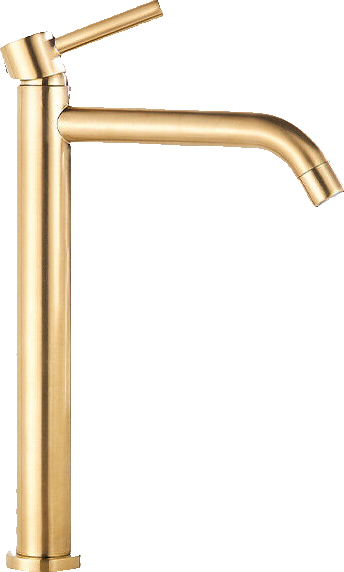 Julia | Rubinetto da bagno alto Hotel Gastro Gold spazzolato |Rubinetto premium in acciaio inossidabile per lavelli alti |Rubinetto ad alta pressione
