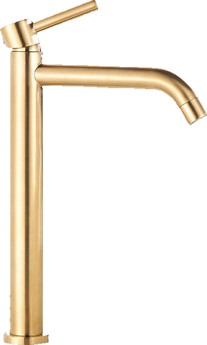 Julia | Rubinetto da bagno alto Hotel Gastro Gold spazzolato |Rubinetto premium in acciaio inossidabile per lavelli alti |Rubinetto ad alta pressione