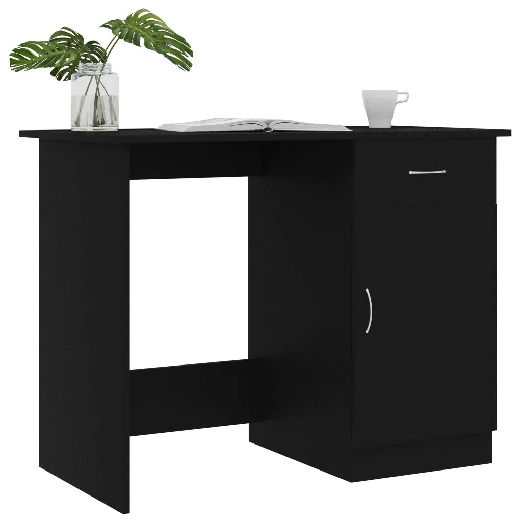 Scrivania Nera 100x50x76 cm in Legno Multistrato 801081