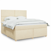 Giroletto a Molle con Materasso Crema 180x200 cm in Tessuto