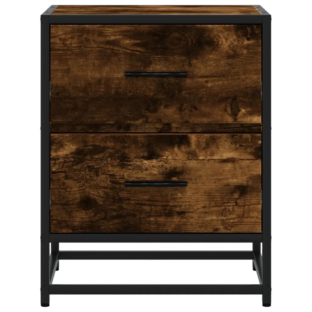 Set di 2 Comodini | Armadio da Notte | Mobiletto da notte Rovere Fumo 40x31x50 cm in Truciolato