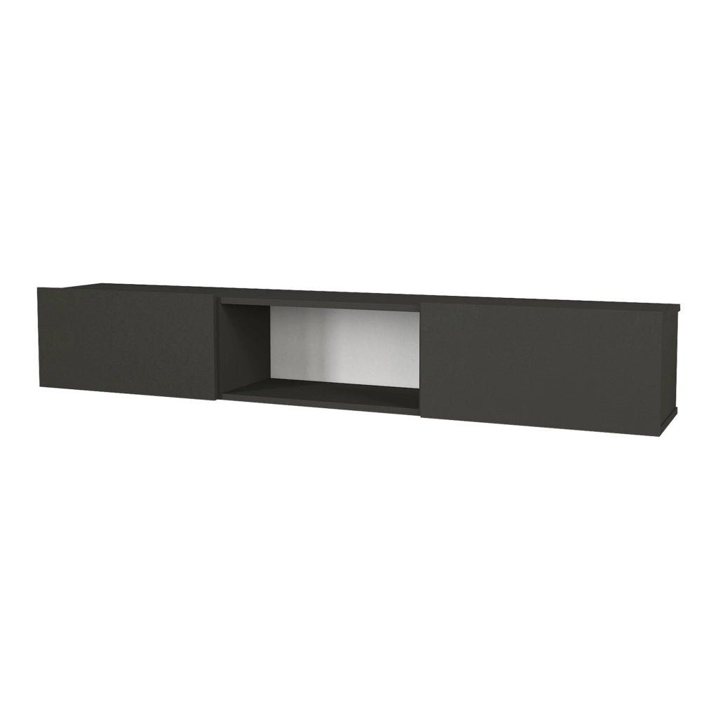 Mobile TV da Parete Paltamo Armadietto Pensile con Ante a Ribalta 180 x 31 x 29,5 cm Antracite [en.casa]