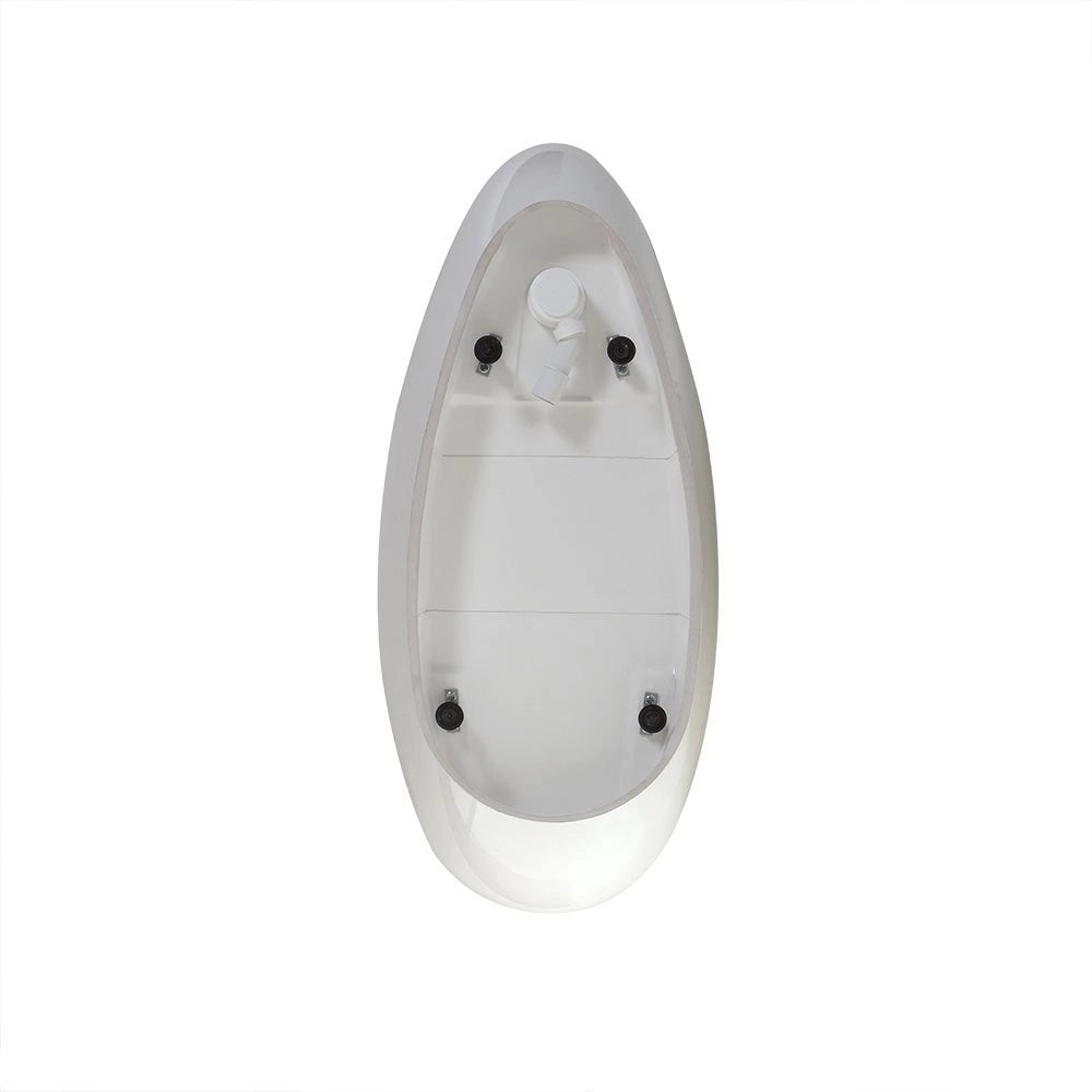 Vasca da bagno moderna freestandig in marmo resina a barca bianca grigia 157cm Badok Moray
