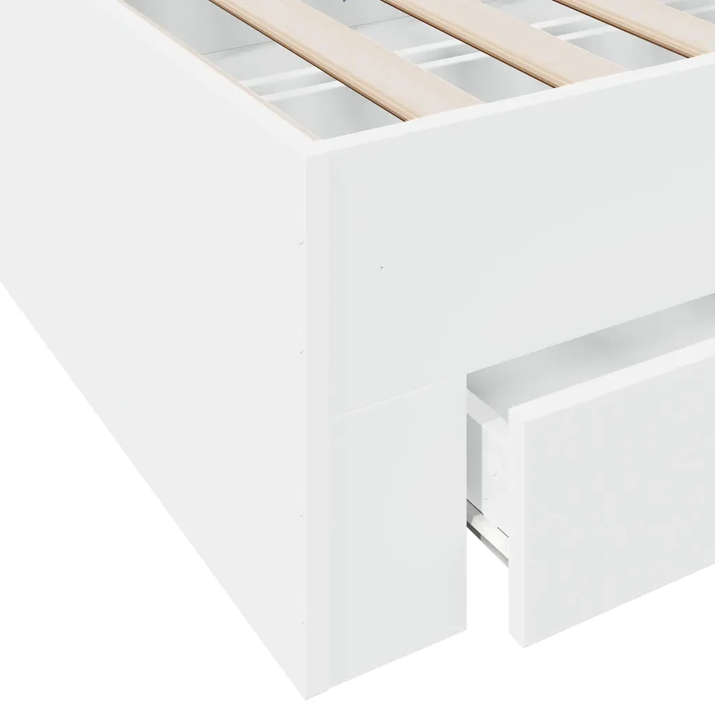 Giroletto con Cassetti Bianco 150x200 cm in Legno Multistrato 3280377