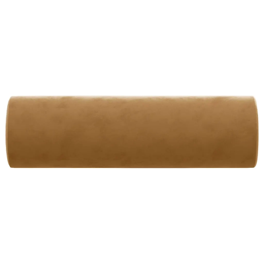 Cuscini Decorativi 2 pz Marrone Ø15x50 cm in Velluto 349516