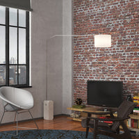 Piantana Contemporanea Slope Marmo E Tessuto Bianco 1 Luce E27