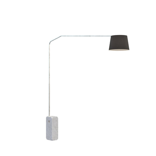 Piantana Contemporanea Slope Marmo Bianco Diffusore Tessuto Nero 1 Luce E27