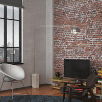 Piantana Contemporanea Slope Marmo Bianco Metallo Cromo 1 Luce E27