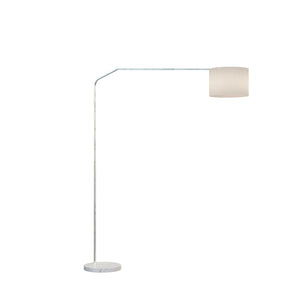 Piantana Contemporanea Slope Marmo Piatto E Tessuto Bianco 1 Luce E27