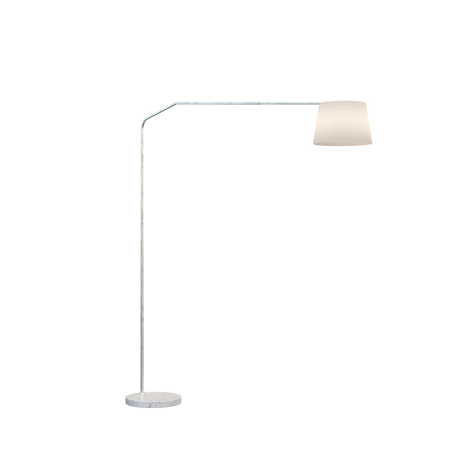 Piantana Contemporanea Slope Marmo Piatto Bianco E Tessuto Bianco 1 Luce E27