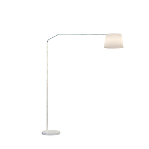 Piantana Contemporanea Slope Marmo Piatto Bianco E Tessuto Bianco 1 Luce E27