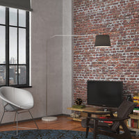 Piantana Contemporanea Slope Marmo Piatto Bianco Diffusore Nero 1 Luce E27