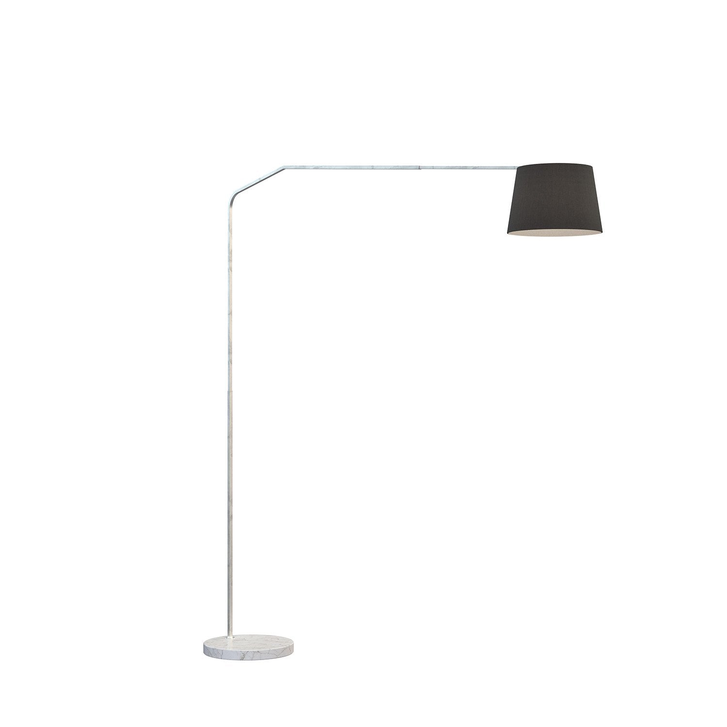 Piantana Contemporanea Slope Marmo Piatto Bianco Diffusore Nero 1 Luce E27