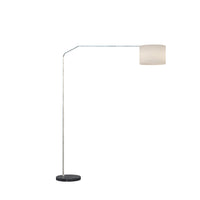 Piantana Contemporanea Slope Marmo Piatto Nero Tessuto Bianco 1 Luce E27