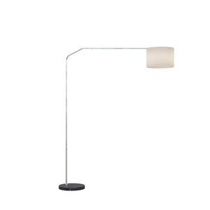 Piantana Contemporanea Slope Marmo Piatto Nero Tessuto Bianco 1 Luce E27