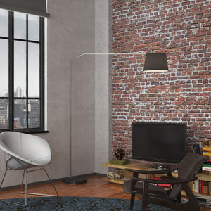 Piantana Contemporanea Slope Marmo Piatto E Diffusore Nero 1 Luce E27