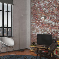 Piantana Contemporanea Slope Marmo Piatto Nero Metallo Cromo 1 Luce E27