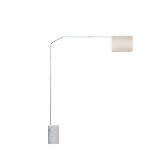 Piantana Contemporanea Slope Marmo Cilindro Bianco Tessuto Bianco 1 Luce E27