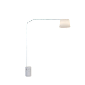 Piantana Contemporanea Slope Marmo Cilindro Bianco Diffusore Bianco 1 Luce E27
