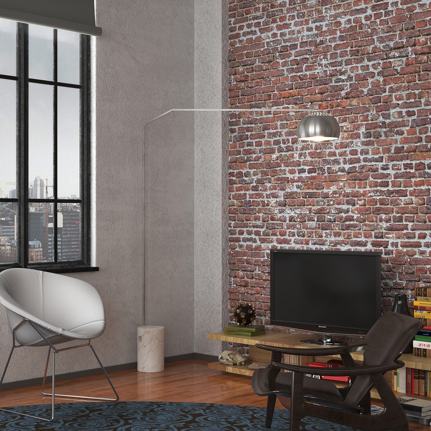 Piantana Contemporanea Slope Marmo Cilindro Bianco Metallo Cromo 1 Luce E27