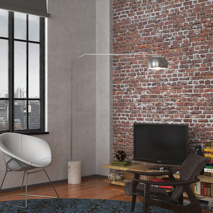 Piantana Contemporanea Slope Marmo Cilindro Bianco Metallo Cromo 1 Luce E27