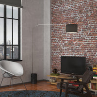 Piantana Contemporanea Slope Marmo Cilindro E Tessuto Nero 1 Luce E27