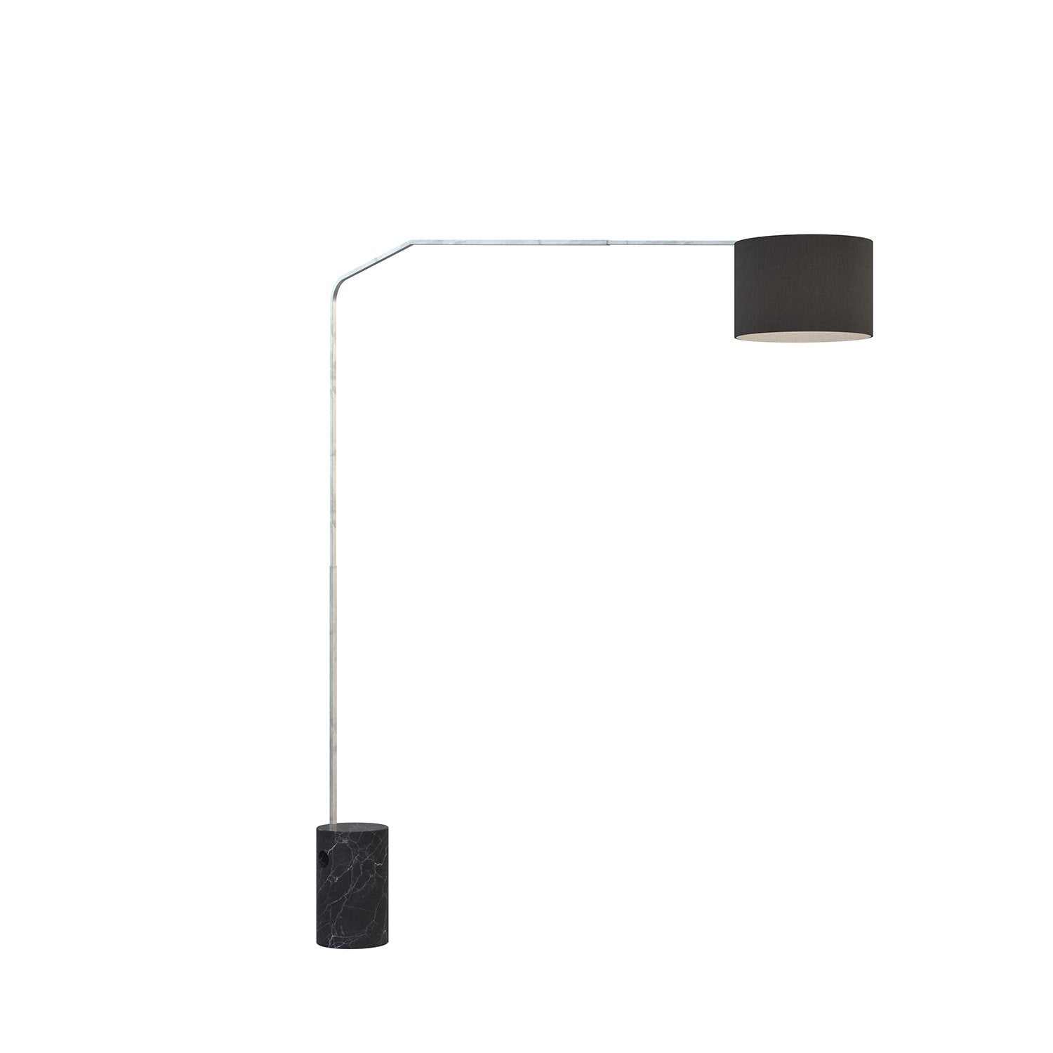 Piantana Contemporanea Slope Marmo Cilindro E Tessuto Nero 1 Luce E27