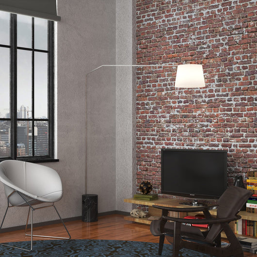 Piantana Contemporanea Slope Marmo Cilindro Nero Diffusore Bianco 1 Luce E27