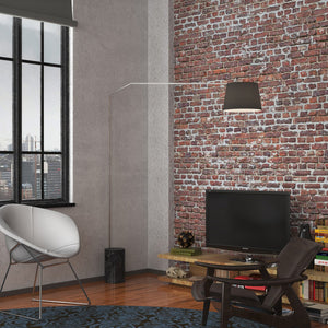 Piantana Contemporanea Slope Marmo Cilindro Nero Diffusore Nero 1 Luce E27