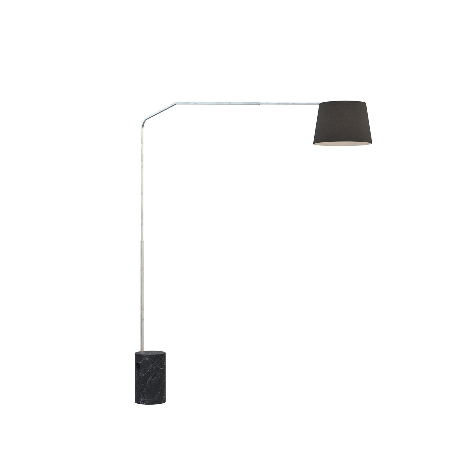 Piantana Contemporanea Slope Marmo Cilindro Nero Diffusore Nero 1 Luce E27