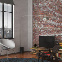 Piantana Contemporanea Slope Marmo Cilindro Nero Metallo Cromo 1 Luce E27