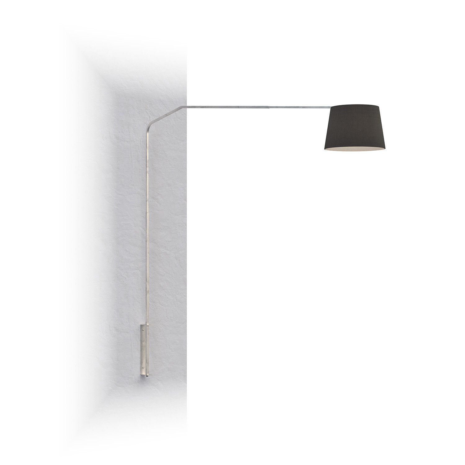 Piantana Contemporanea Slope Metallo Cromo Diffusore Nero 1 Luce E27