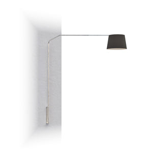 Piantana Contemporanea Slope Metallo Cromo Diffusore Nero 1 Luce E27
