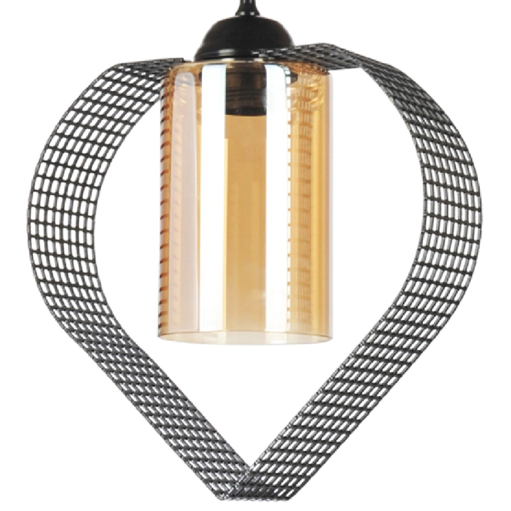 Lampada a Sospensione 'Inverkeithing' con 1 Fonte Luce Lampada Pendente a Forma di Cuore con Paralume Cilindrico in