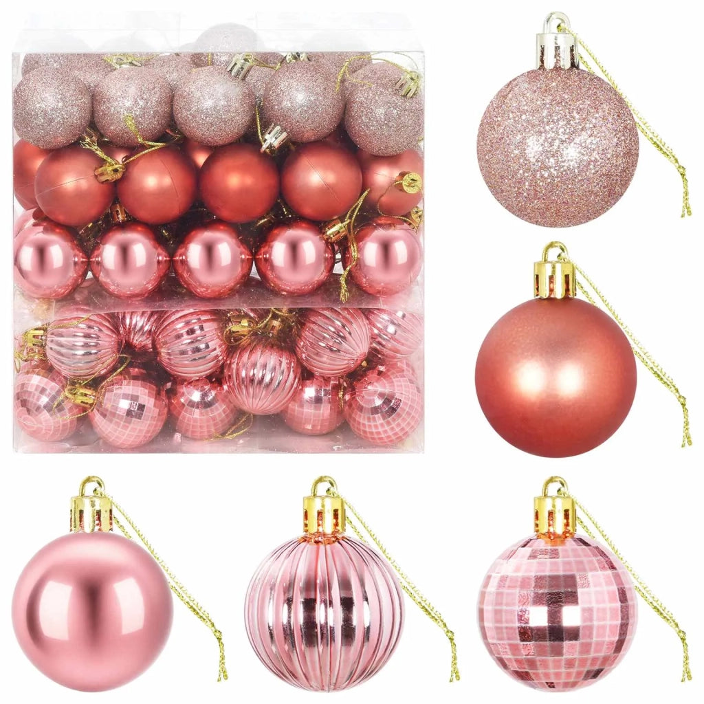 Set di Palline di Natale 100 pz Rosa e rosé 4 cm Polistirolo 42050639